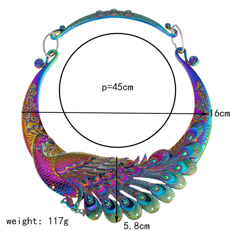 Colorful atmospheric peacock collar