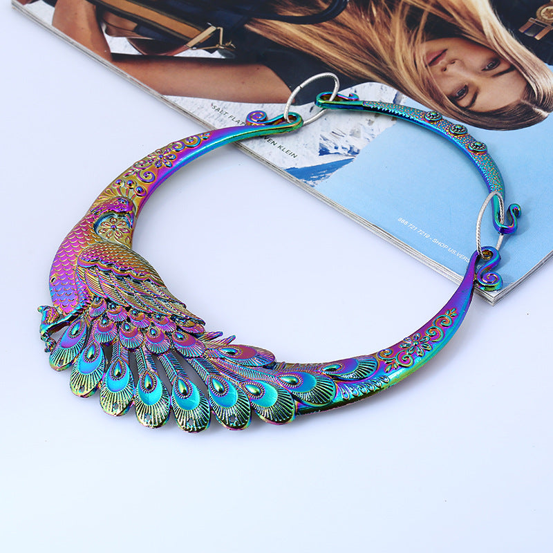 Colorful atmospheric peacock collar