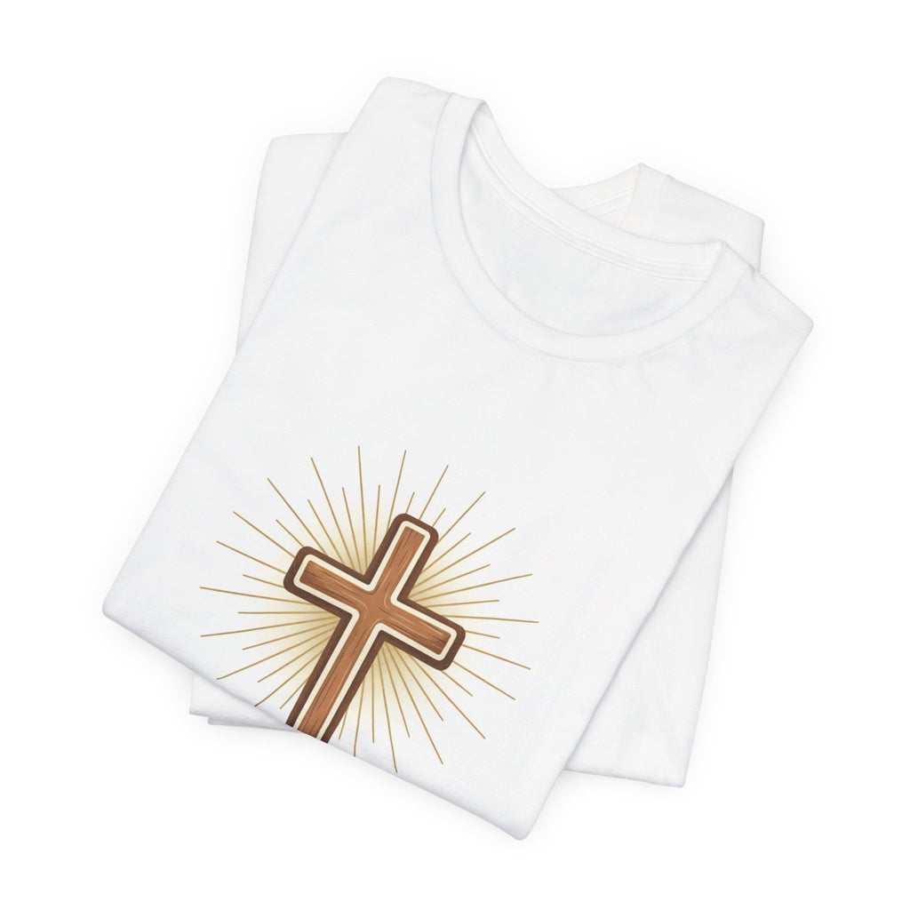 Christian Cross T‑Shirt – Radiant Cross Graphic Tee for Easter & Faith