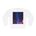 Cybercity Nightscape Crewneck Sweatshirt — Neon Vaporwave Urban Graphic