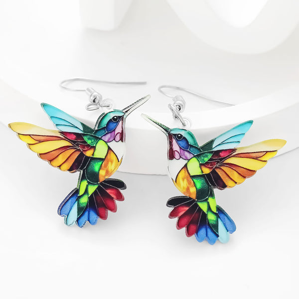 Women's Simple And Versatile Stylish Colorful Hummingbird Earrings