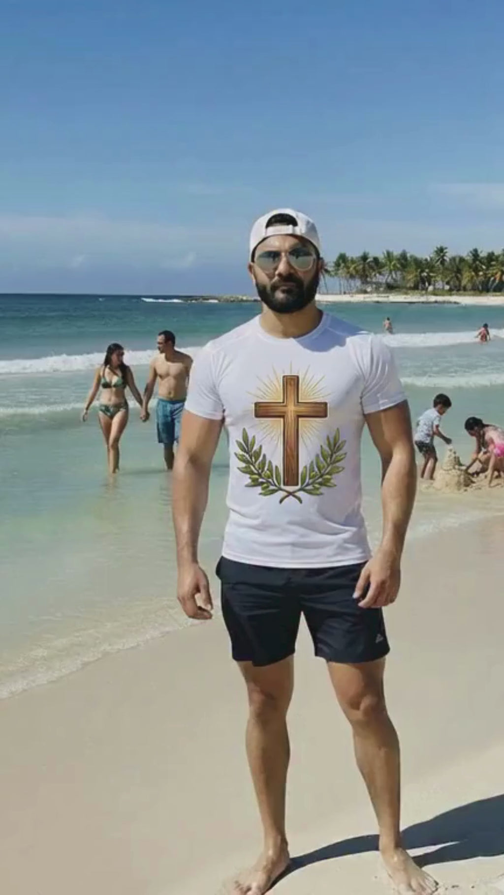 Christian Cross T‑Shirt – Radiant Cross Graphic Tee for Easter & Faith