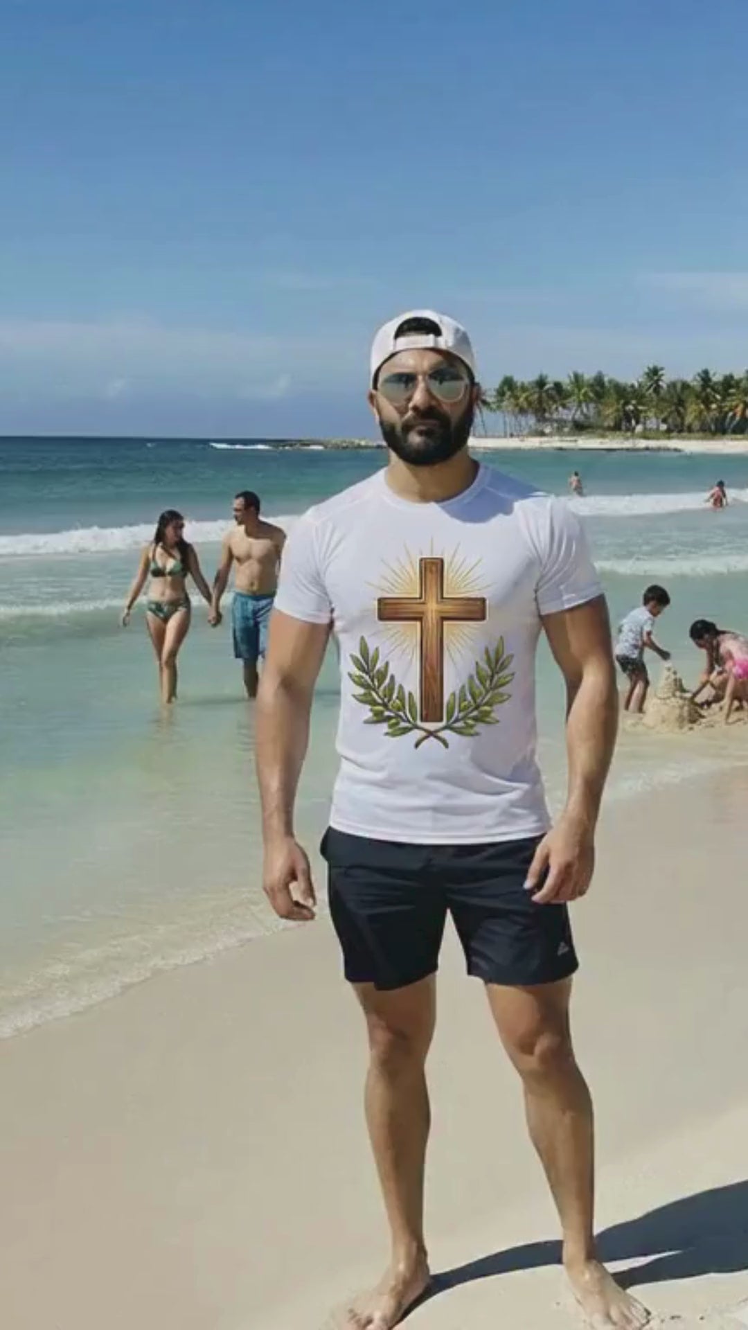 Christian Cross T‑Shirt – Radiant Cross Graphic Tee for Easter & Faith